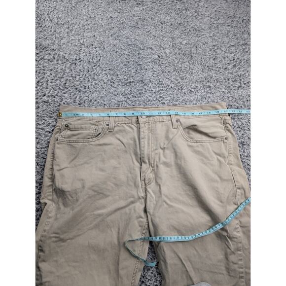 Levis Jeans Mens 40x32 Beige Distressed Medium Wash Denim 514 Straight Leg Pants - Picture 6 of 10